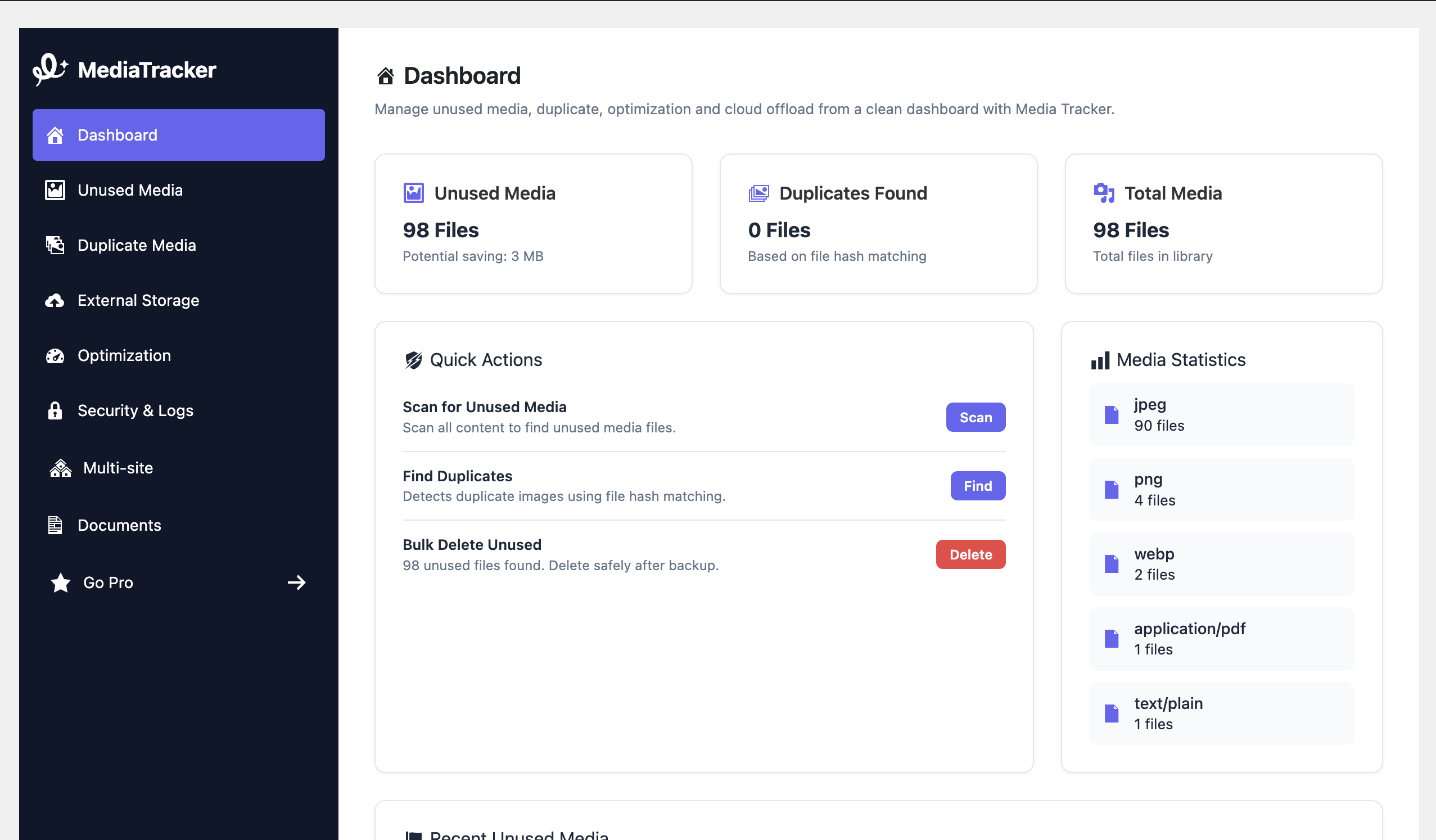 Media Tracker Pro Dashboard